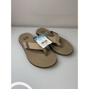 Mens Reef Santa Ana Cushion Flip Flops Sandals Size 14 New With Tags Sand Beige